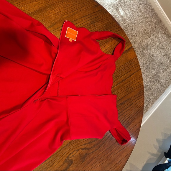 Modcloth Red Pleated Dress - Picture 3 of 5